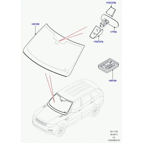 Land rover retroviseur interieur Range Sport (LR045019)