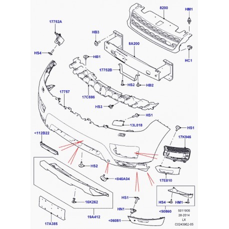 Land rover grille pare-chocs Range Sport (LR045033)