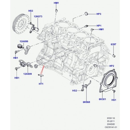 Land rover gicleur huile refroidissement piston Evoque (LR045099)