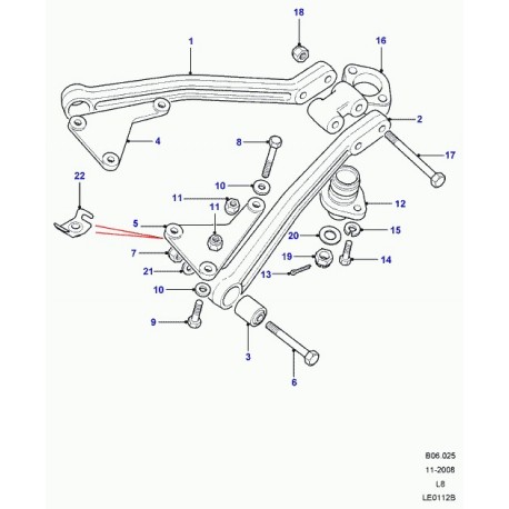 Land rover bras de suspension arrière Defender 90, 110, 130 (LR045323)