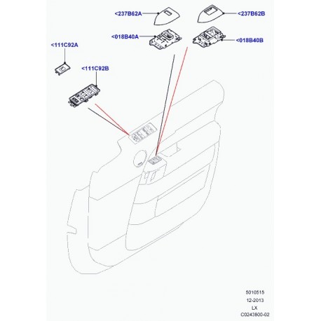 Land rover couvercle contacteur de porte Range Sport (LR045391)