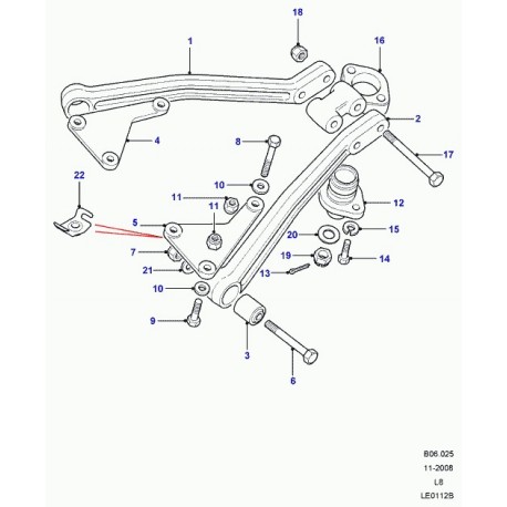 Land rover support essieu arriere Defender 90, 110, 130 et Discovery 1 (LR045401)