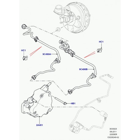 Land rover tuyau de distribution a vide Evoque (LR045436)