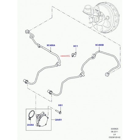 Land rover tuyau de distribution a vide Evoque (LR045438)