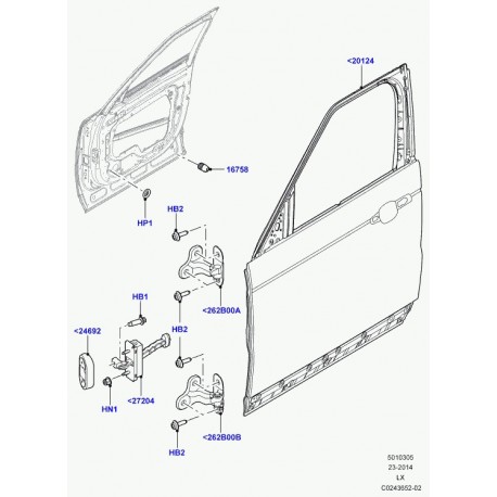 Land rover bras d'arret de porte Range L405,  Sport (LR045540)