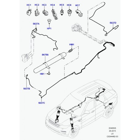 Land rover tube suspension pneumatique Range L405,  Sport (LR045736)