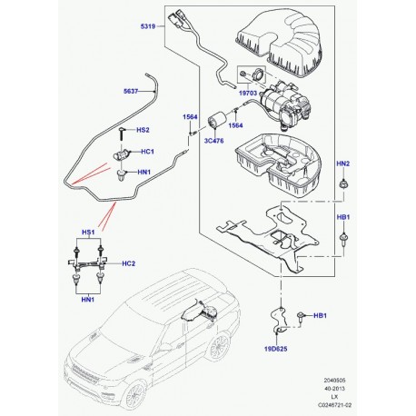 Land rover support compresseur Range Sport (LR045837)