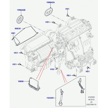 Land rover commande climatisation Range L405 (LR045973)