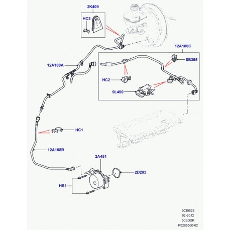 Land rover ensemble flexible de pression Range Sport (LR046111)
