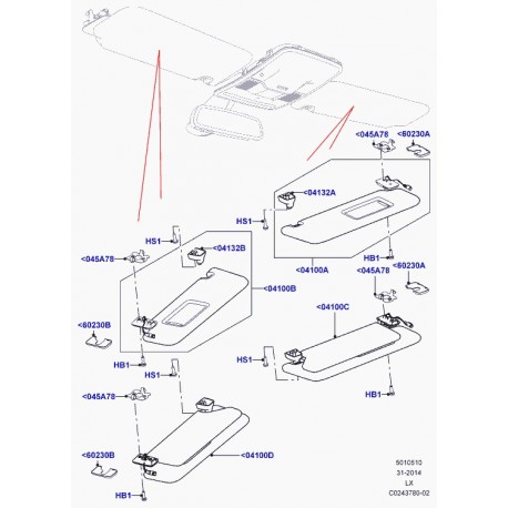 Land rover pare-soleil Range Sport (LR046821)
