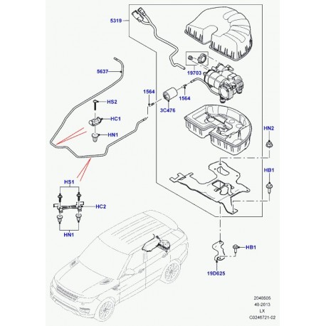 Land rover tube suspension pneumatique Range Sport (LR046829)