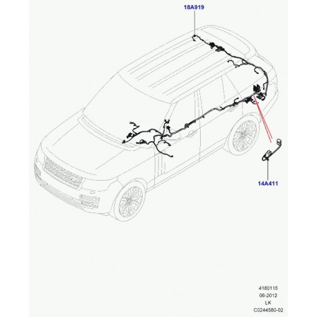 Land rover fil de connexion +-radio Range L405 (LR046867)