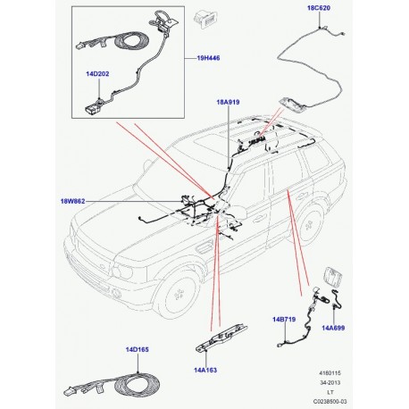 Land rover fil de connexion +-radio Range Sport (LR047383)
