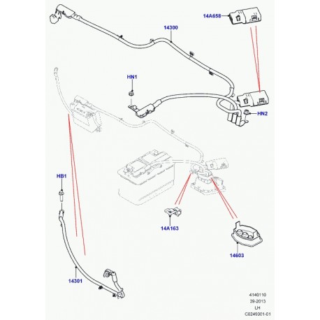 Land rover cable negatif de batterie Evoque (LR047549)