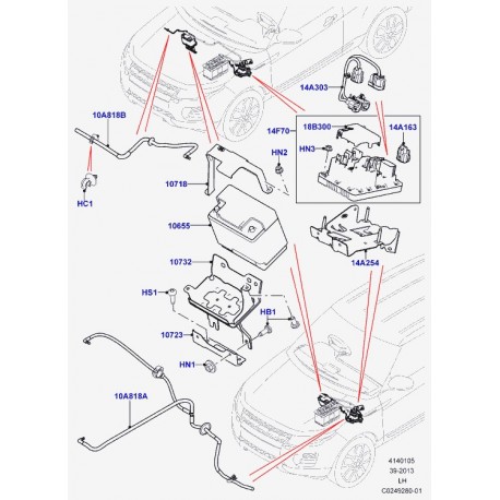 Land rover support boite a fusibles Evoque (LR047578)