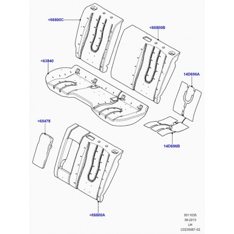 Land rover element chauffage dossier siege arrière Evoque (LR047789)