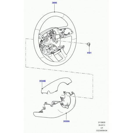 Land rover volant de direction Evoque (LR047918)