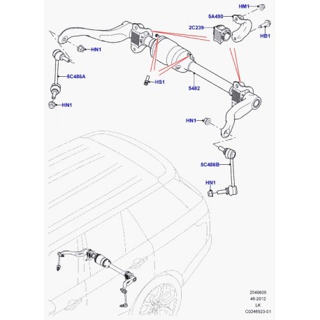 Land rover piece de jonction - barre stabilisatrice Range L405 (LR048092)