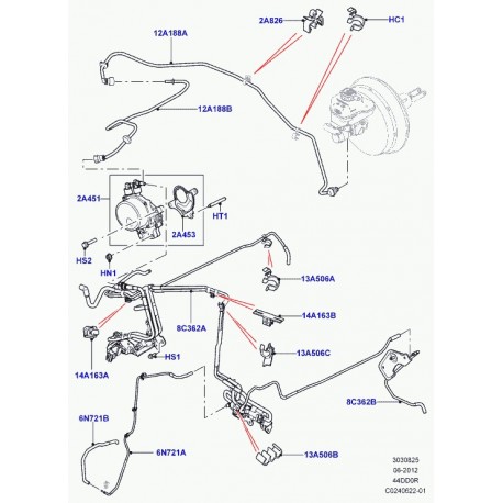 Land rover tuyau de distribution a vide Range L405,  Sport (LR048195)