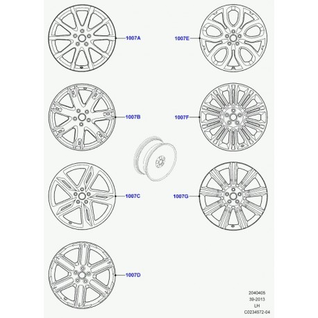 Land rover jante alu Evoque (LR048428)