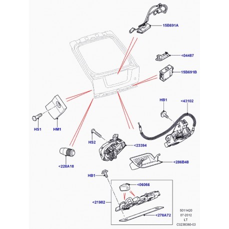 Land rover dispositif de fixation hayon Range Sport (LR049494)