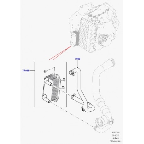 Land rover tuyau flexible refroidisseur huile Evoque (LR049636)