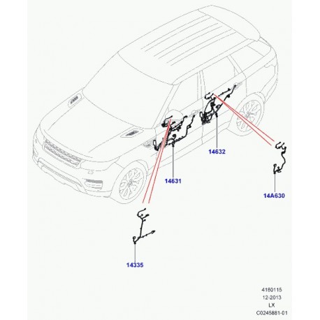 Land rover cablage porte Range Sport (LR050307)