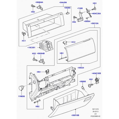 Land rover boite a gants Discovery 3 (LR050649)