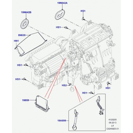Land rover commande climatisation Range L405,  Sport (LR050789)