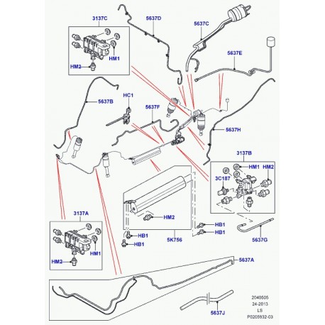 Land rover tube suspension pneumatique Discovery 3 (LR050888)