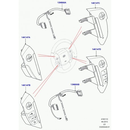 Land rover interrupteur volant Discovery 3 (LR050903)