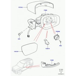 Rétroviseur latéral de voiture Chauffage en verre pour Land Rover Discovery  3 / freelander 2 / l322 / sport L320 2006-2009 Rétroviseur latéral Verre  chauffant