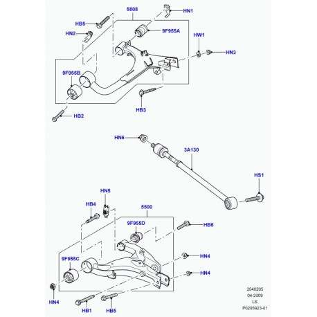 Land rover bras de suspension arriere superieur droit Discovery 3 (LR051622)