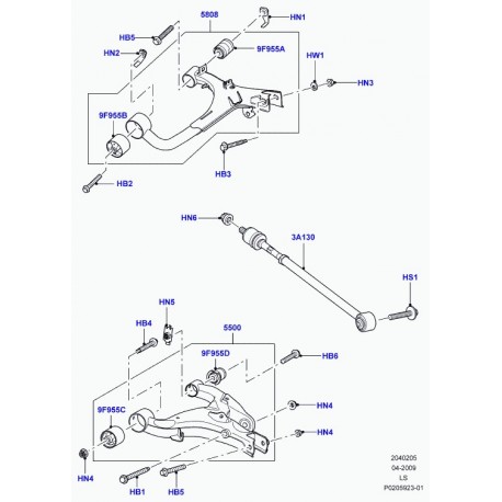 Land rover bras de suspension arriere superieur gauche Discovery 3 (LR051623)