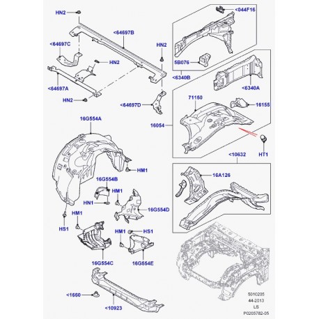 Land rover joue d'aile avant Discovery 3 (LR051733)