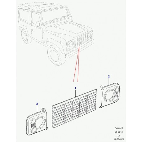 Land rover calandre defender (LR051771)