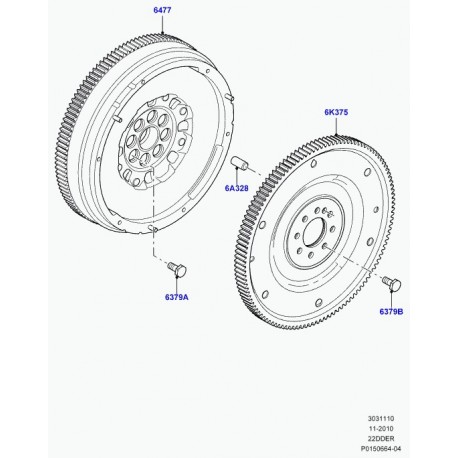 Land rover volant moteur boitemanuel Discovery Sport,  Freelander 2,  Evoque (LR052354)