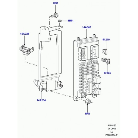 Land rover support boite a fusibles Discovery 3 (LR052403)