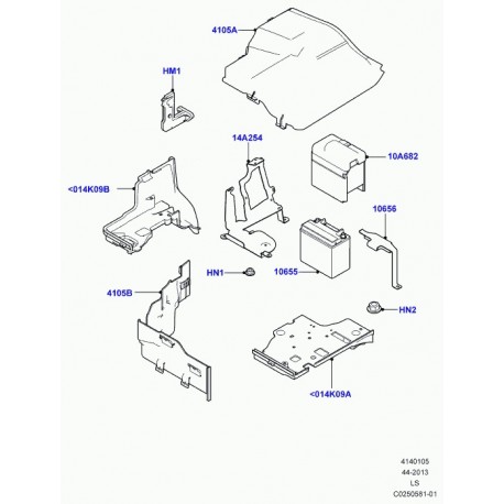 Land rover panneau base boitier de batterie Discovery 3 (LR052420)