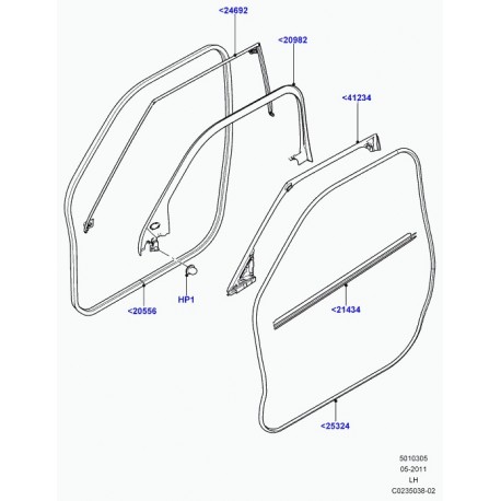 Land rover joint avant et arriere porte Evoque (LR052648)