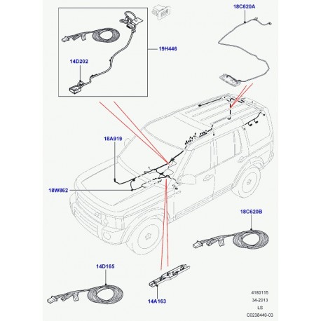 Land rover fil de connexion +-radio Discovery 3 (LR053094)