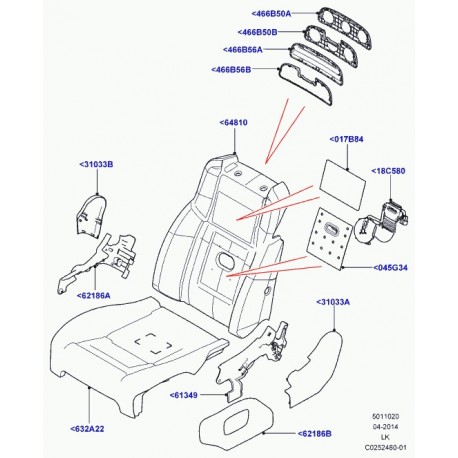 Land rover grille haut-parleur Range L405 (LR053433)
