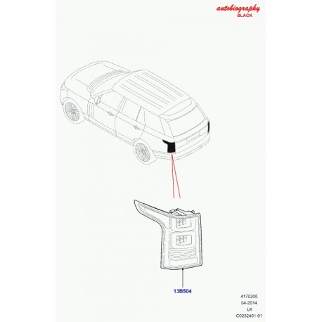 Land rover feu arrière stop et indicateur de direction Range L405 (LR053536)