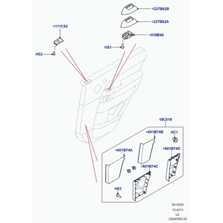 Land rover enjoliveur contacteur de porte Range L405 (LR053824)