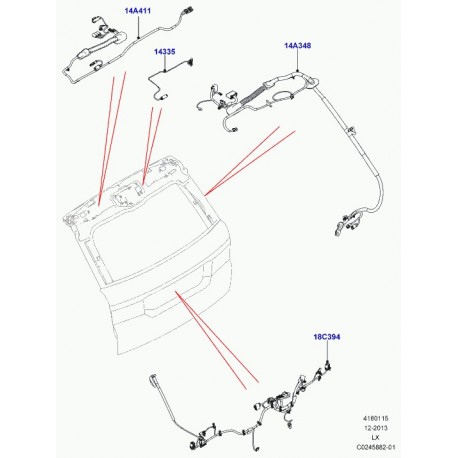 Land rover cablage hayon Range Sport (LR054023)