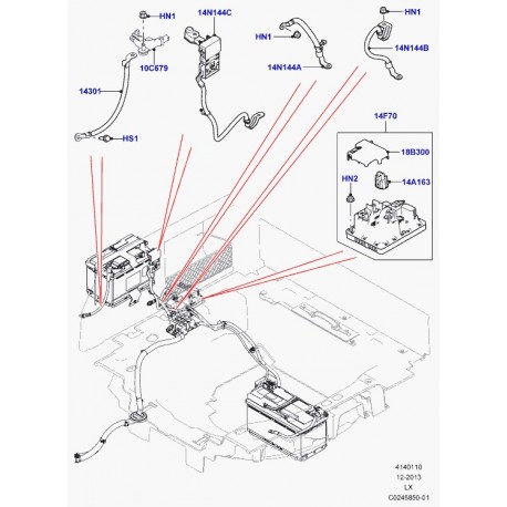 Land rover cable negatif de batterie Range L405,  Sport (LR054579)