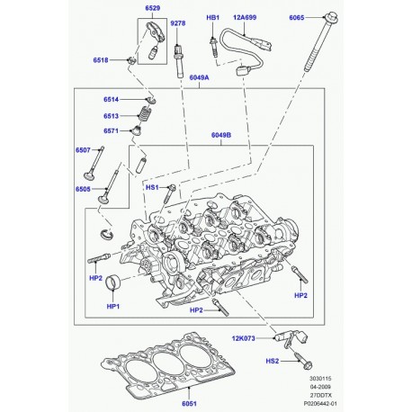 Land rover culasse Discovery 3 (LR054815)