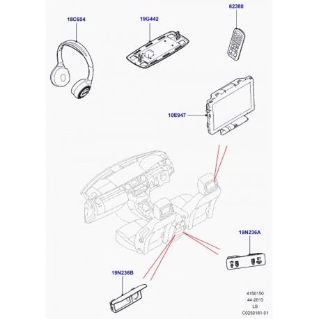 Land rover telecommande casque sans fil Discovery 3 (LR054873)