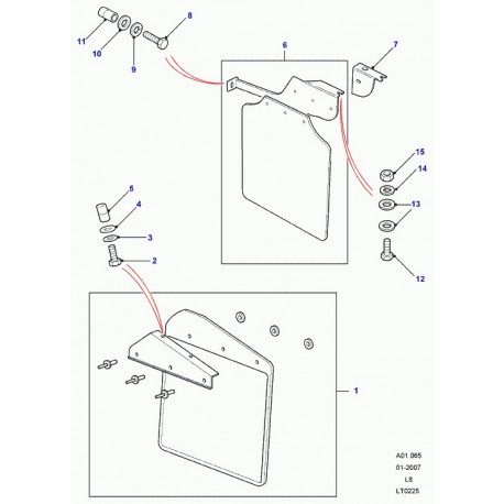 Land rover bavette arriere droite Defender 110, 130 (LR055330)