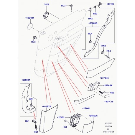 Land rover tissu pour haut-parleur Range Sport (LR055399)